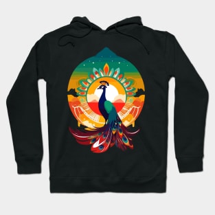 Majestic Peacock Sunset Hoodie